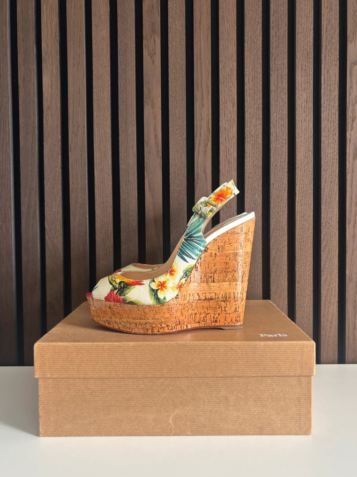 Christian Louboutin Une Plume Sling White (image 5) Christian Louboutin Une Plume Sling 140 White Patent Leather Heels - heel and construction