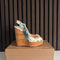 Christian Louboutin Une Plume Sling 140 White Patent Leather Heels