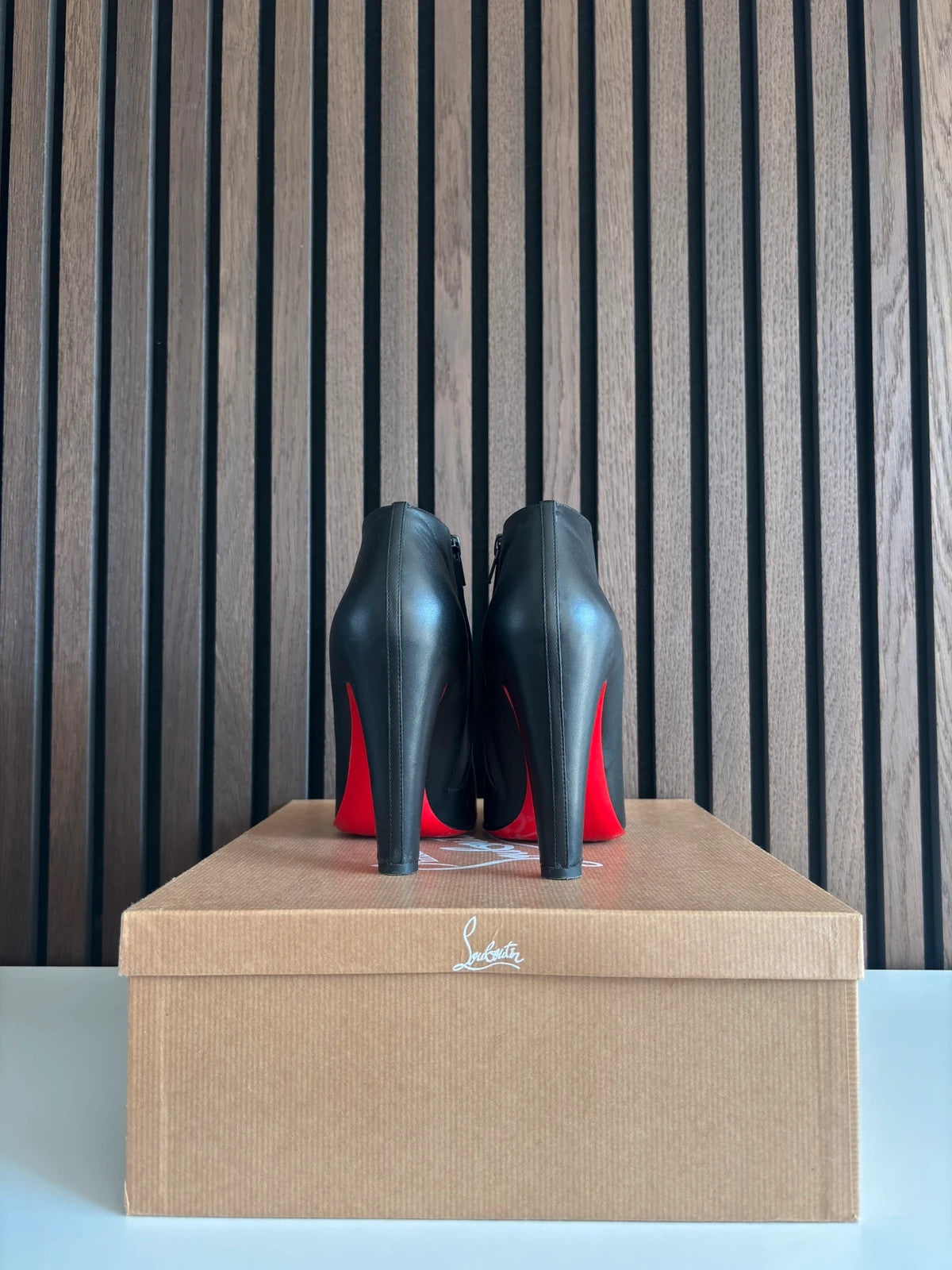 Christian Louboutin Bobsleigh Red (image 3) Christian Louboutin Bobsleigh 100 Red Leather Boots - detail view