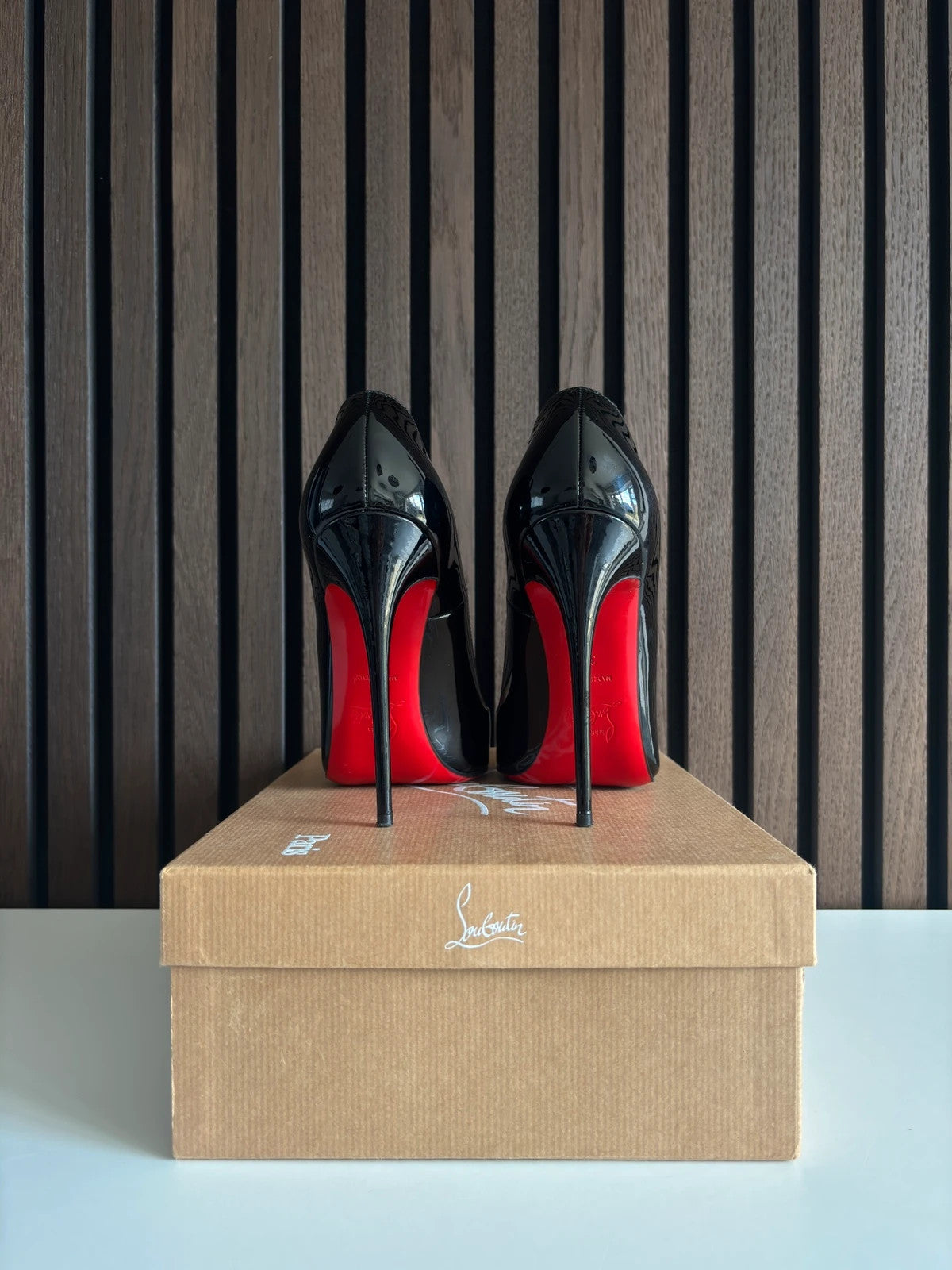 Christian Louboutin So Kate Black (image 4) Christian Louboutin So Kate 120 Black Patent Leather Heels - red sole detail