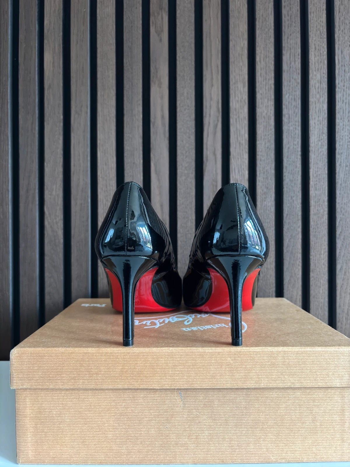 Christian Louboutin Simple Pump Red (image 5) Christian Louboutin Simple Pump 85 Red Patent Leather Heels - heel and construction