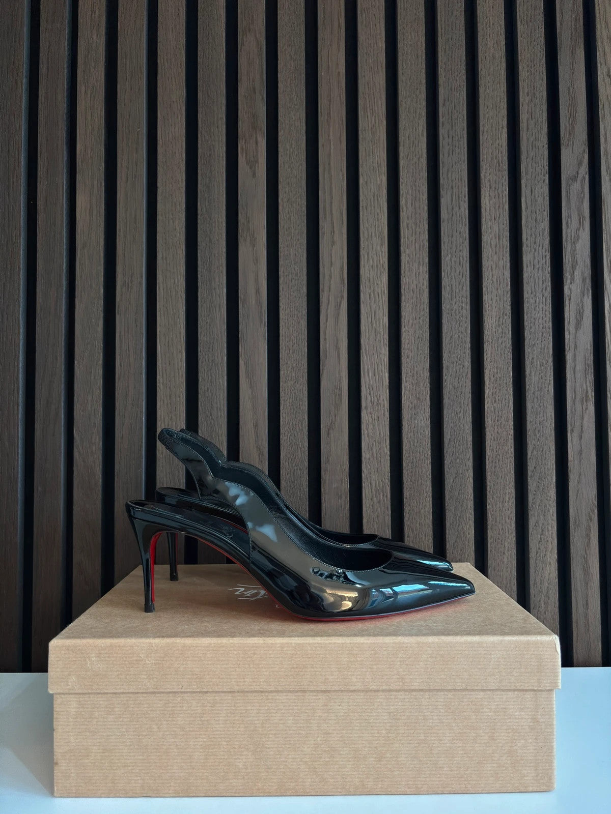 Christian Louboutin Hot Chick Black (image 6) Christian Louboutin Hot Chick 100 Black Patent Leather Heels - additional view 6