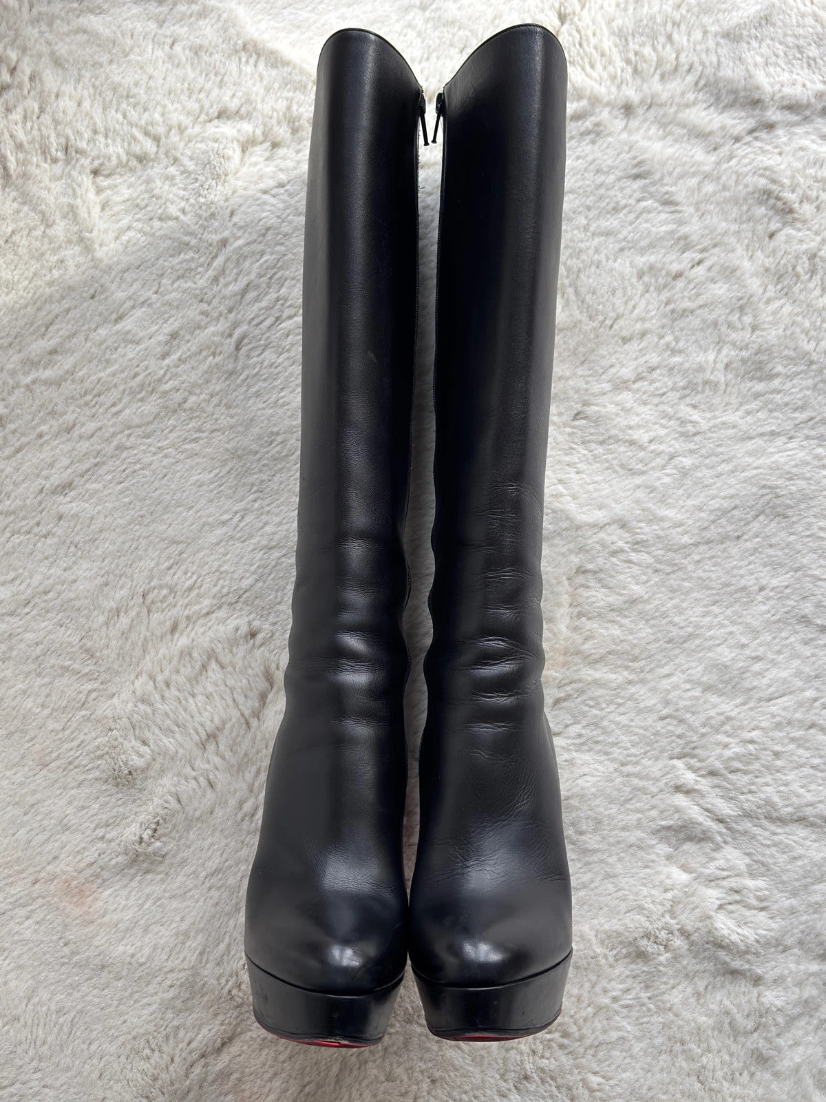 Christian Louboutin Bianca Black (image 7) Christian Louboutin Bianca 140 Black Leather Knee-High Boots - additional view 7