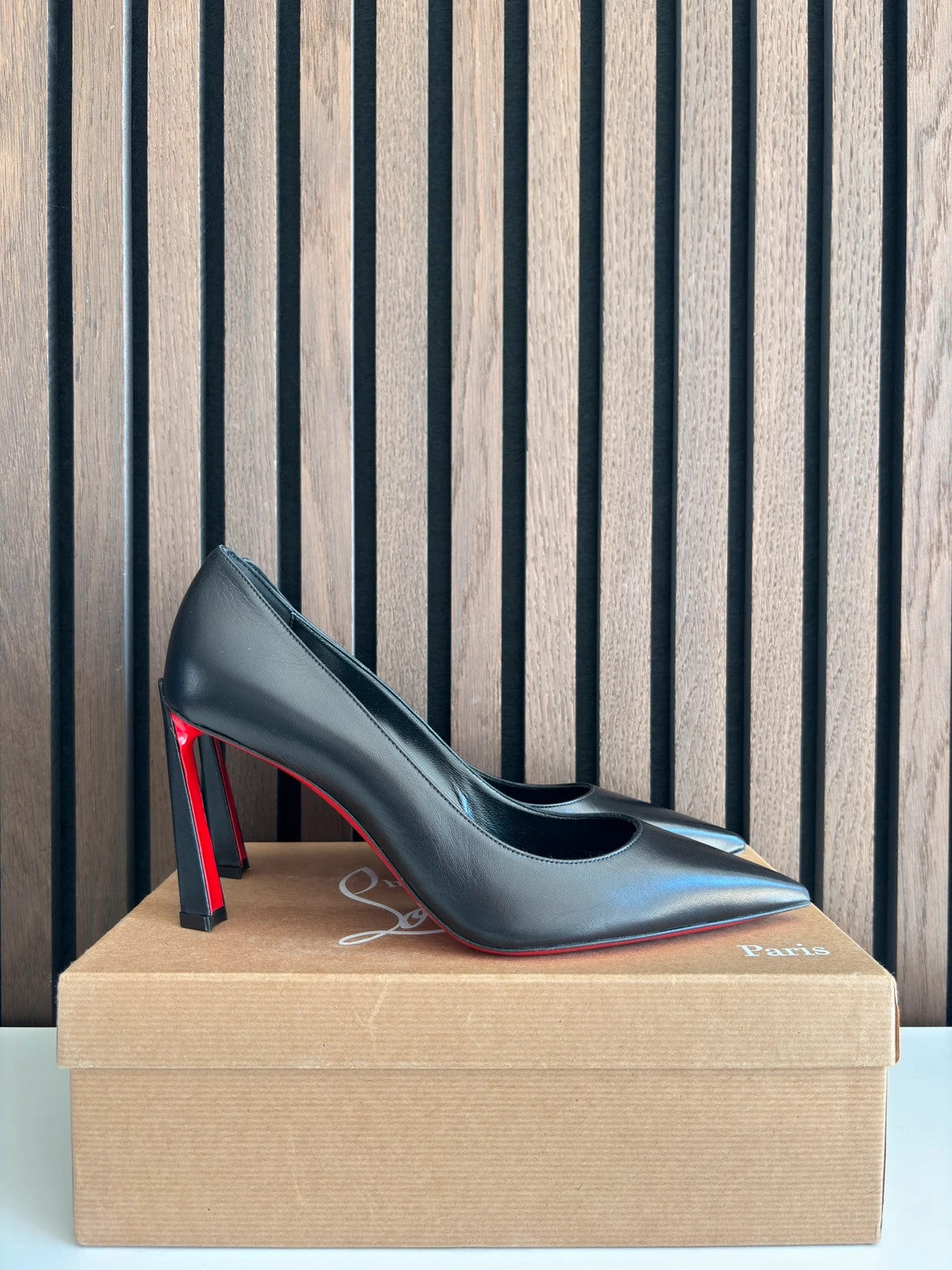 Christian Louboutin Condora Black (image 6) Christian Louboutin Condora 85 Black Leather Heels - additional view 6