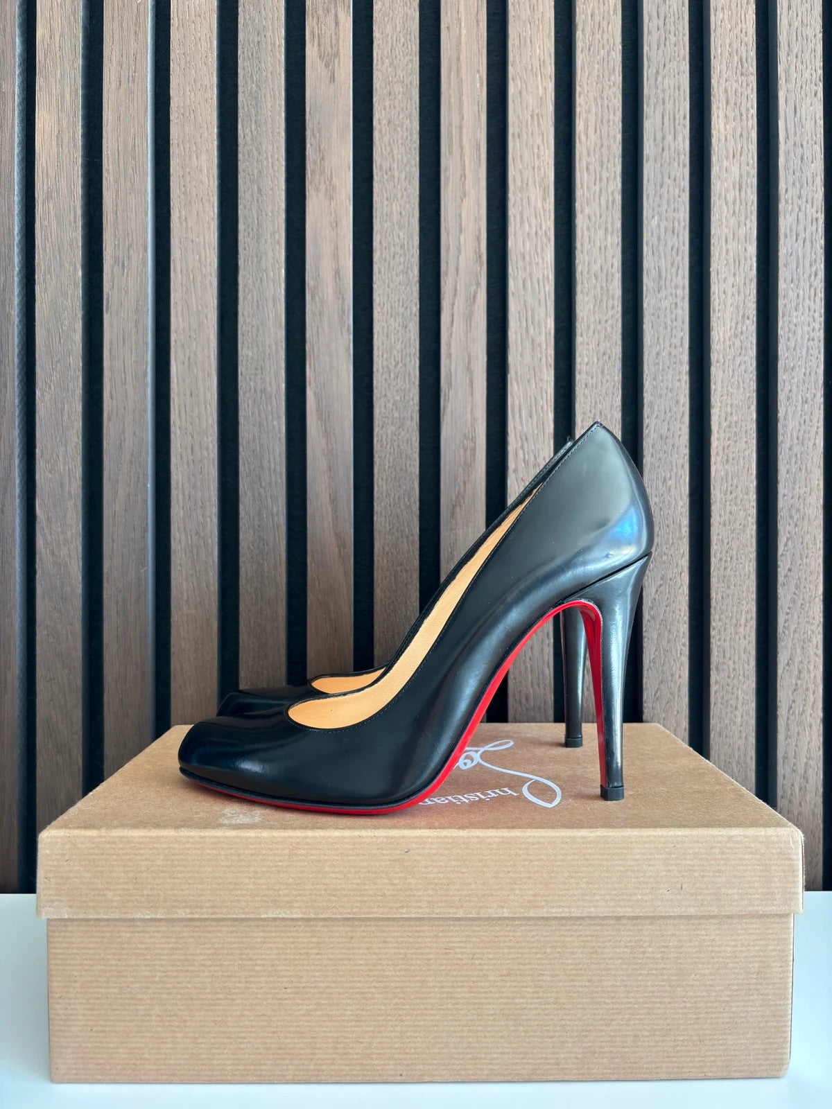 Christian Louboutin Décolleté Calf Black Christian Louboutin Décolleté Calf Black Leather Heels - main product view