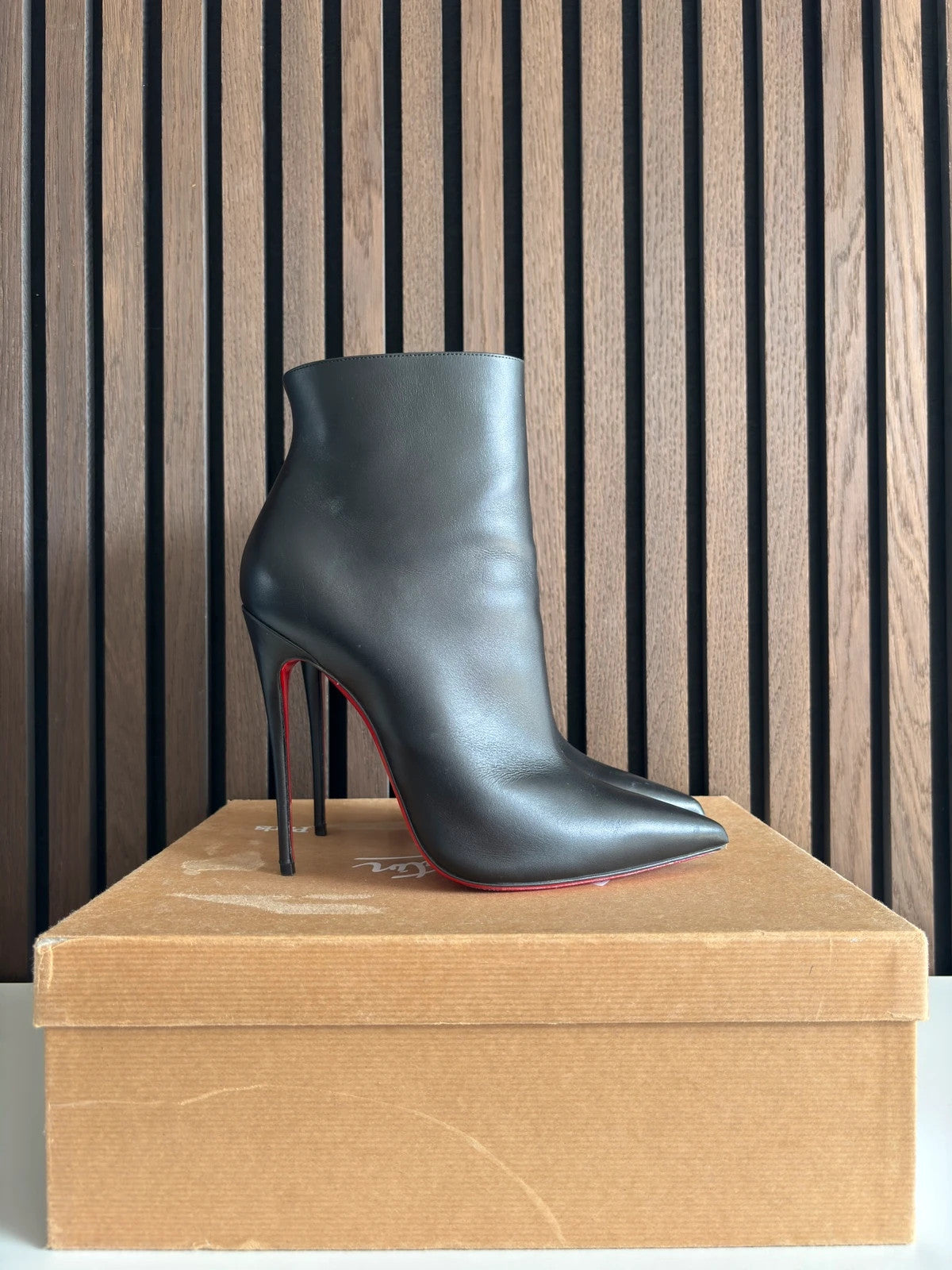 Christian Louboutin So Kate Black (image 7) Christian Louboutin So Kate 120 Black Leather Ankle Boots - additional view 7