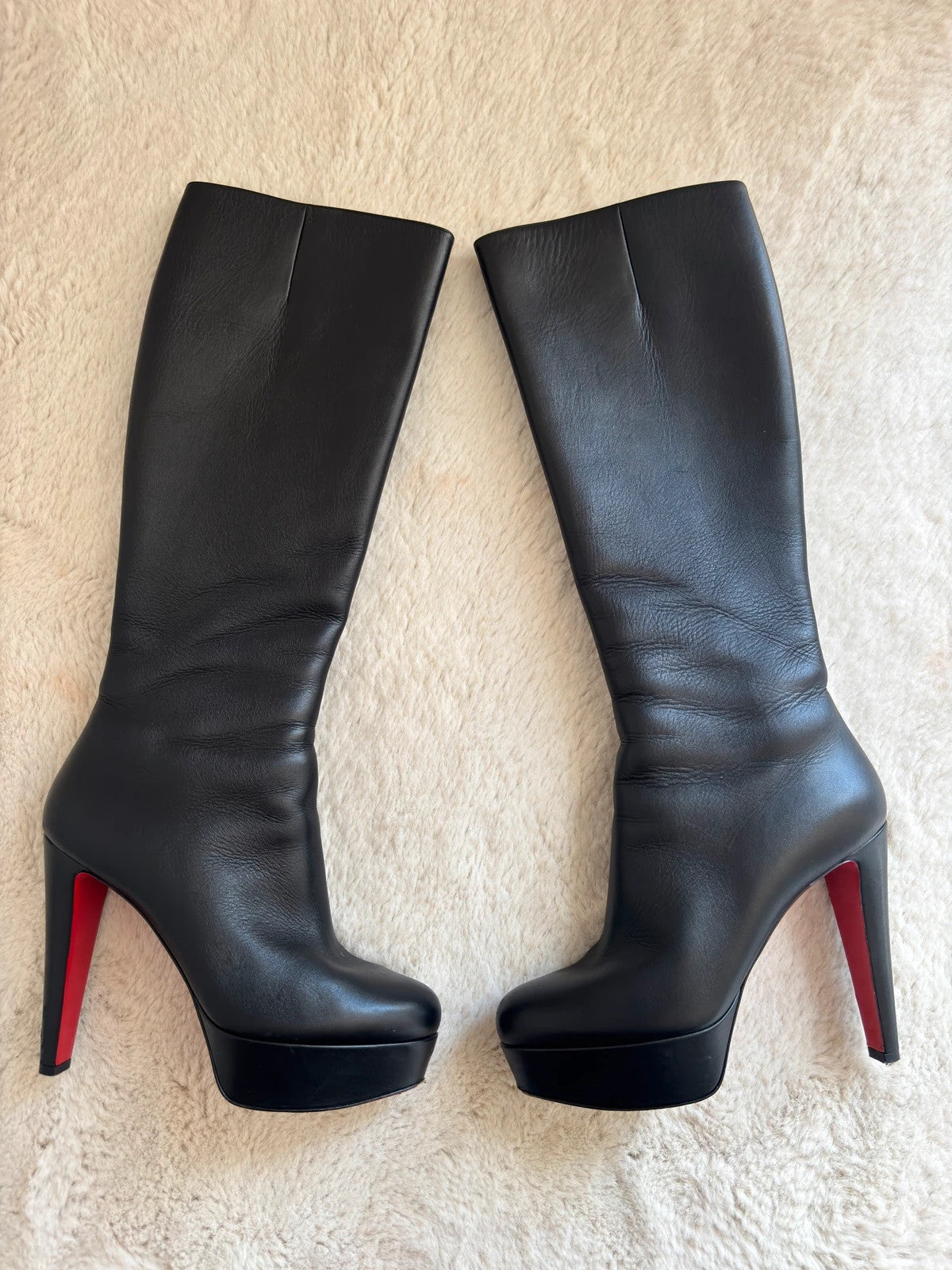 Christian Louboutin Bibbi Botta Black Christian Louboutin Bibbi Botta Black Leather Knee-High Boots - main product view