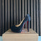 Christian Louboutin Bianca 140 Black Satin Heels