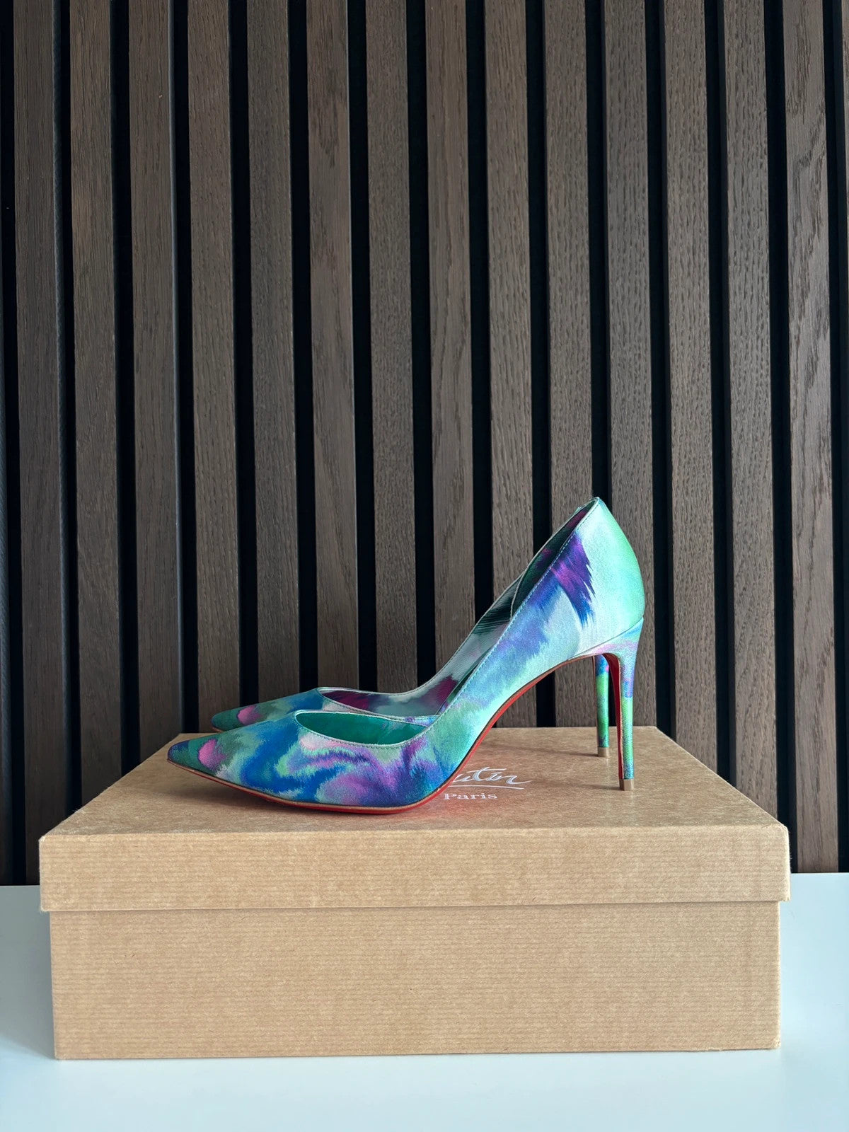Christian Louboutin Iriza Multicolour Christian Louboutin Iriza 100 Multicolour Satin Heels - main product view