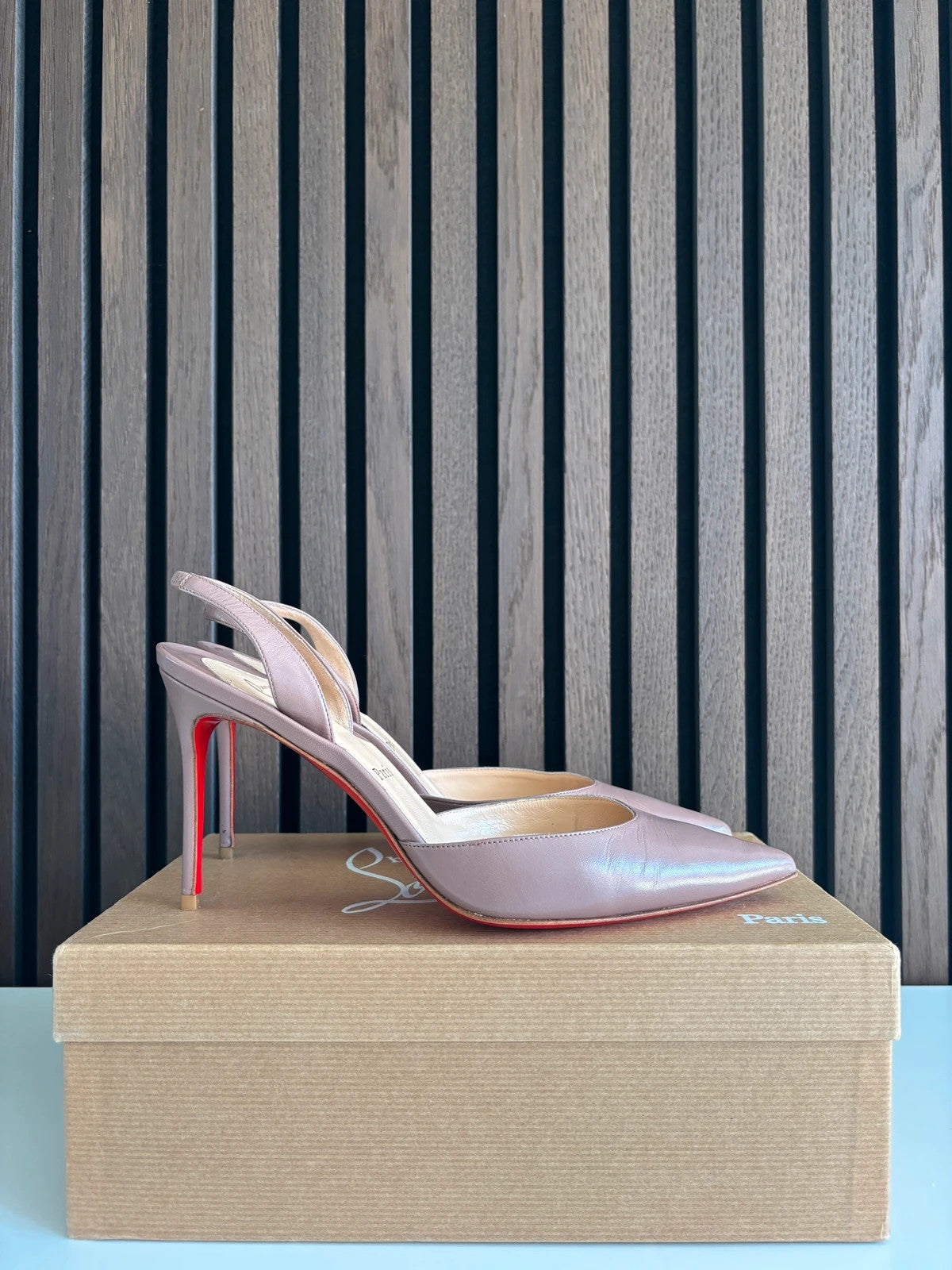Christian Louboutin Ever Nude Christian Louboutin Ever 85 Nude Leather Heels - main product view