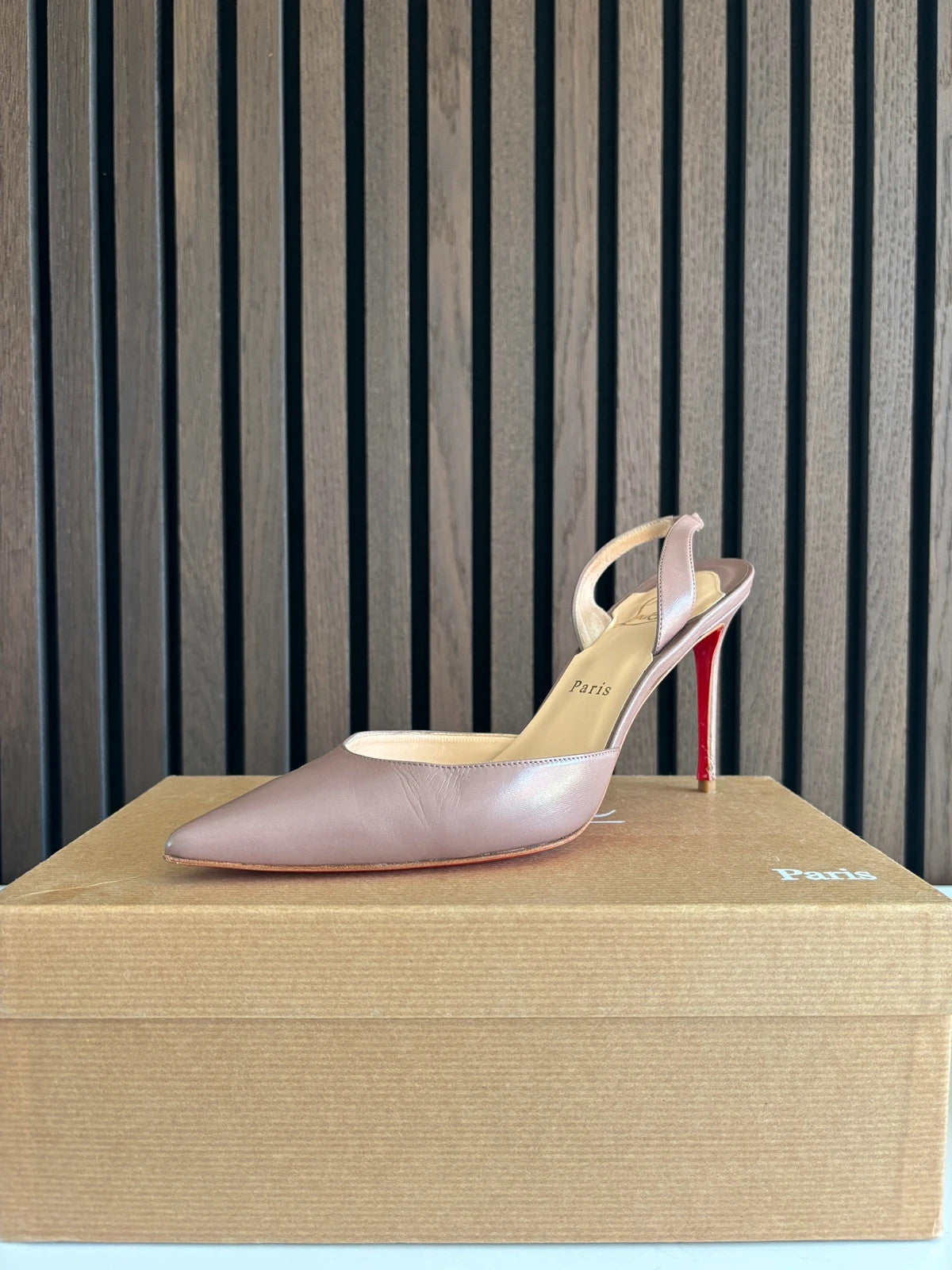 Christian Louboutin Ever Nude (image 7) Christian Louboutin Ever 85 Nude Leather Heels - additional view 7