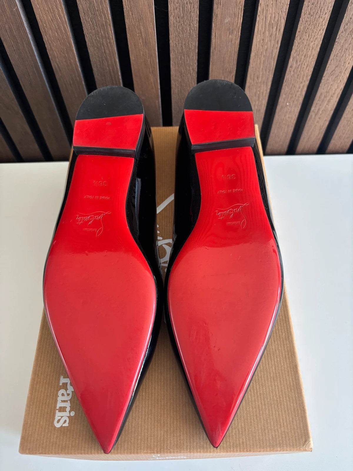 Christian Louboutin Hot Chick Black (image 6) Christian Louboutin Hot Chick 100 Black Patent Leather Heels - additional view 6