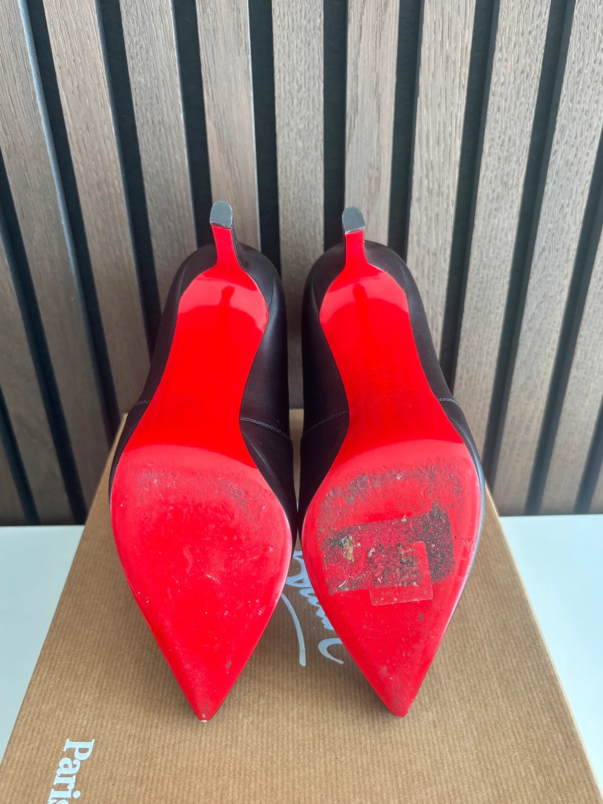 Christian Louboutin Crochunetta Black (image 6) Christian Louboutin Crochunetta 100 Calfskin Leather Ankle Boots - additional view 6