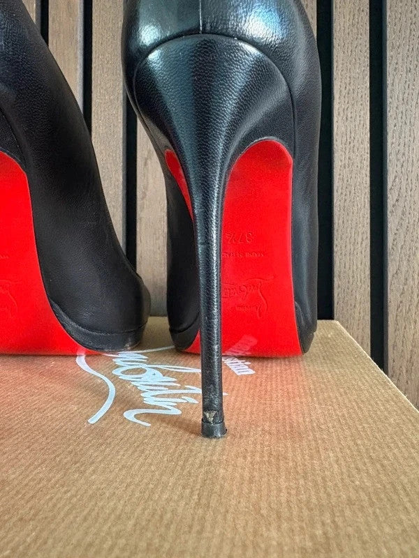 Christian Louboutin Fifi Black (image 5) Christian Louboutin Fifi 100 Black Leather Heels - heel and construction