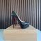 Christian Louboutin Lady Peep 150 Black Patent Leather Platform Heels