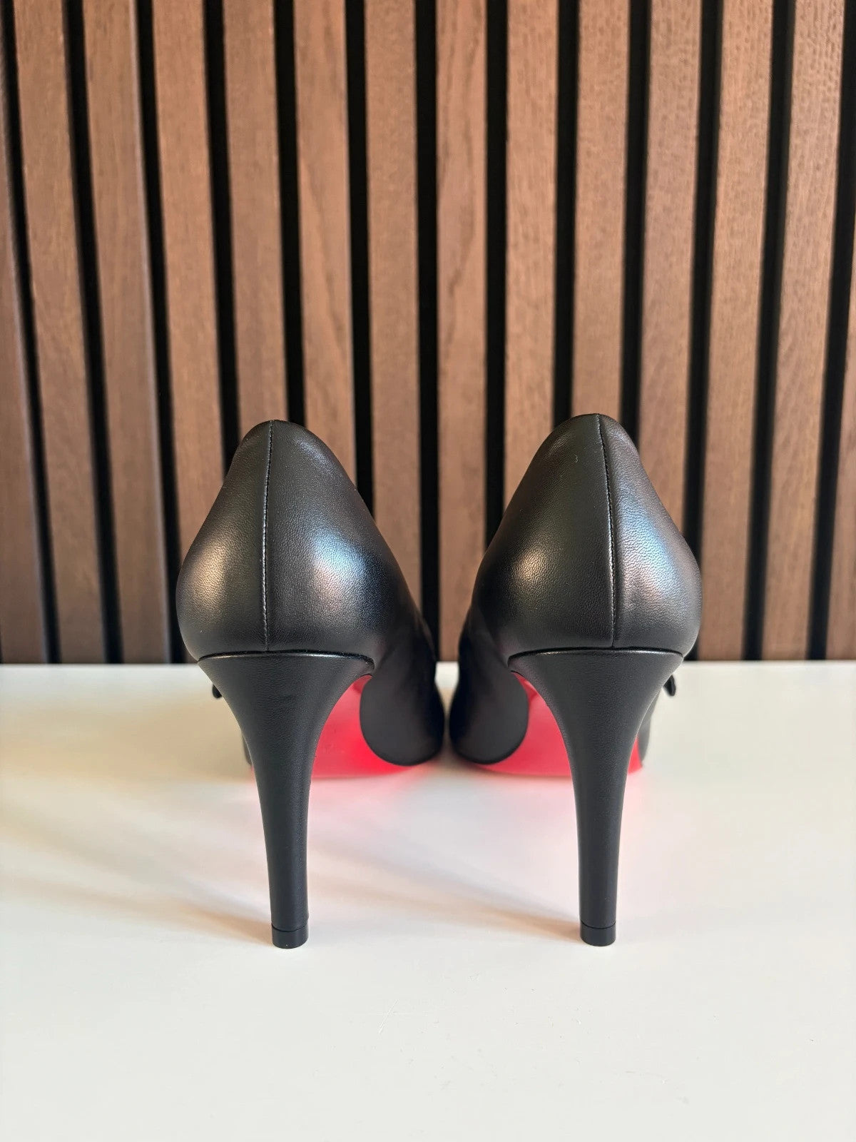 Christian Louboutin Pumppie Black (image 3) Christian Louboutin Pumppie 85 Mary Jane Heels - detail view