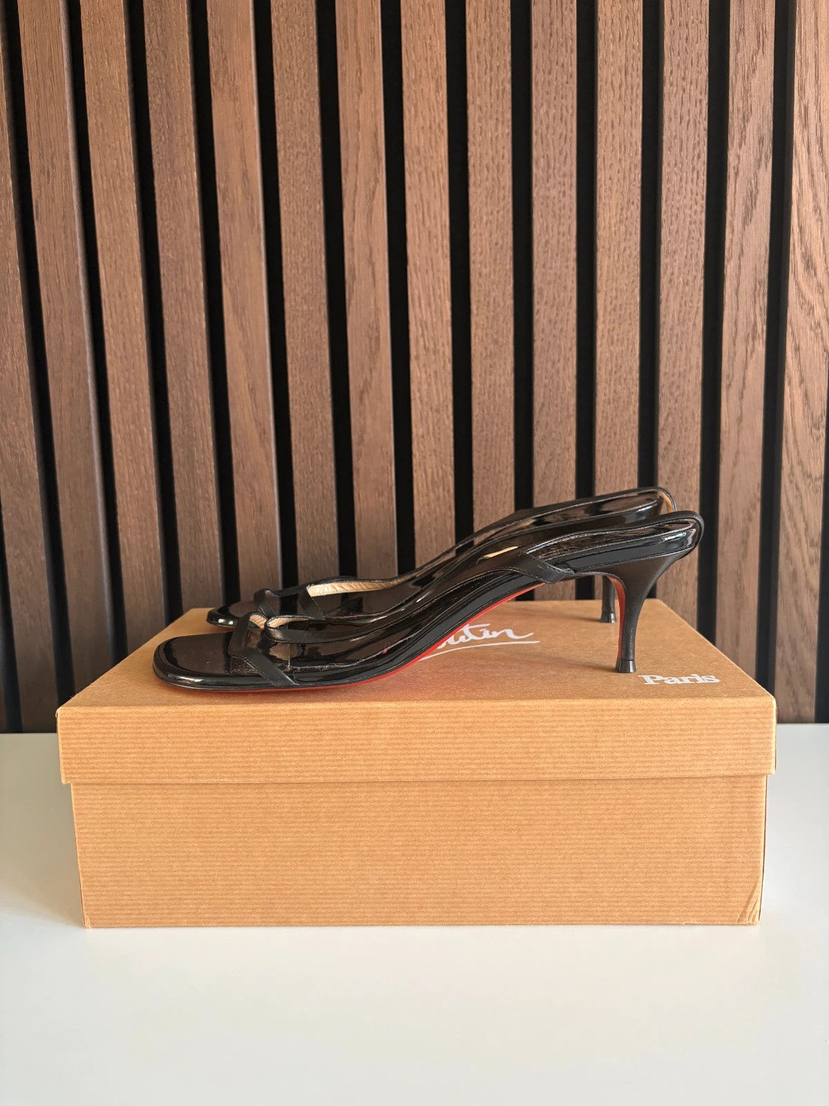 Christian Louboutin Rosa Z Black (image 3) Christian Louboutin Rosa Z 55 Patent Leather Sandals - detail view