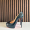Christian Louboutin Bianca 140 Navy Blue Patent Leather Platform Heels