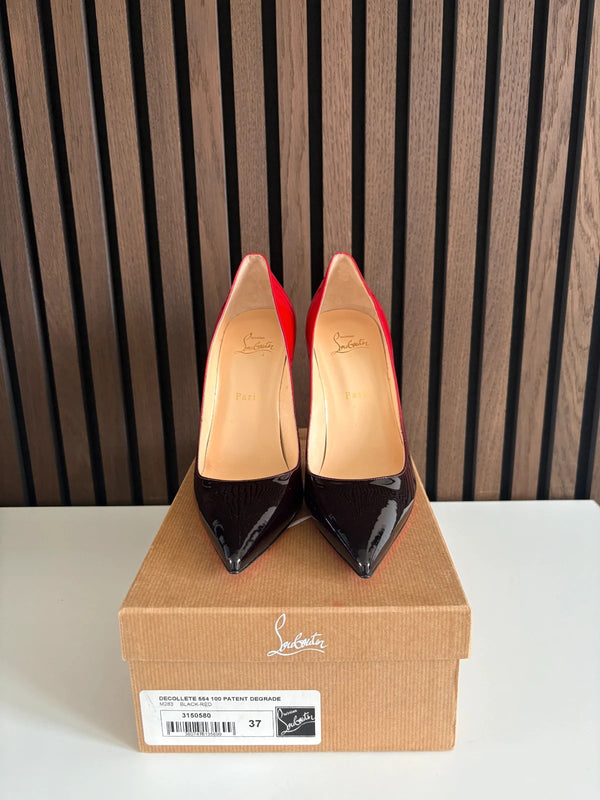 Christian Louboutin Degrade Kate 100 Patent Leather Heels - Detail