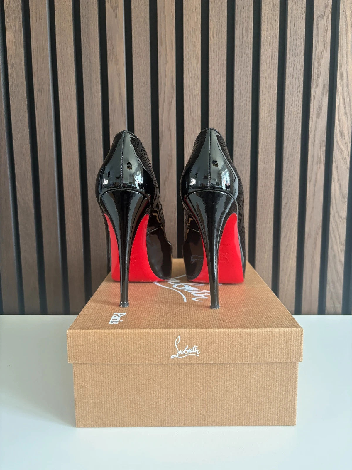 Christian Louboutin Very Prive Black (image 2) Christian Louboutin Very Prive Patent Leather Heels - alternate angle