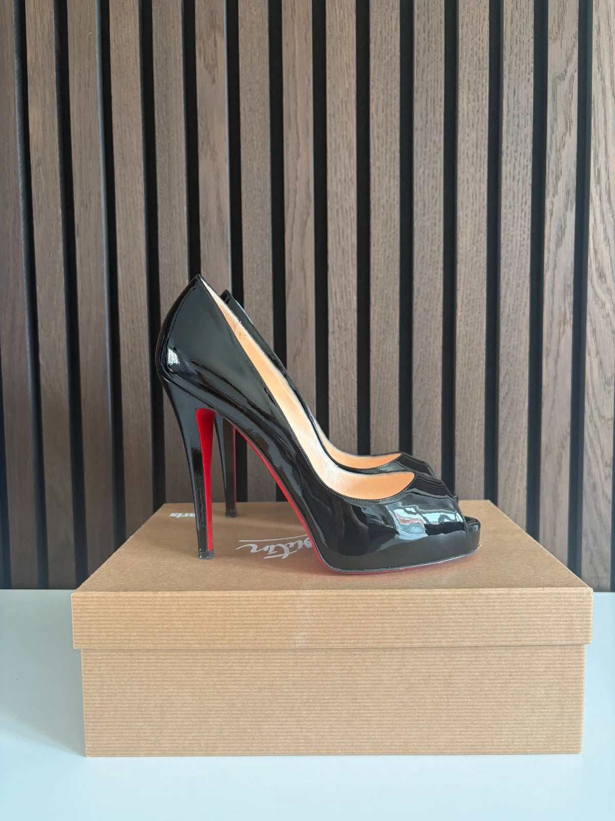 Christian Louboutin Very Prive Black (image 3) Christian Louboutin Very Prive Patent Leather Heels - detail view