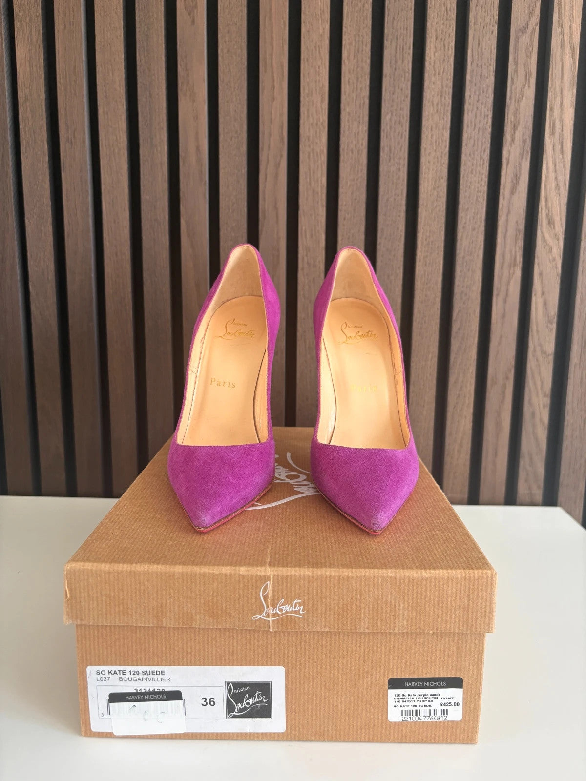 Christian Louboutin So Kate Pink (image 4) Christian Louboutin So Kate 120 Suede Heels - red sole detail