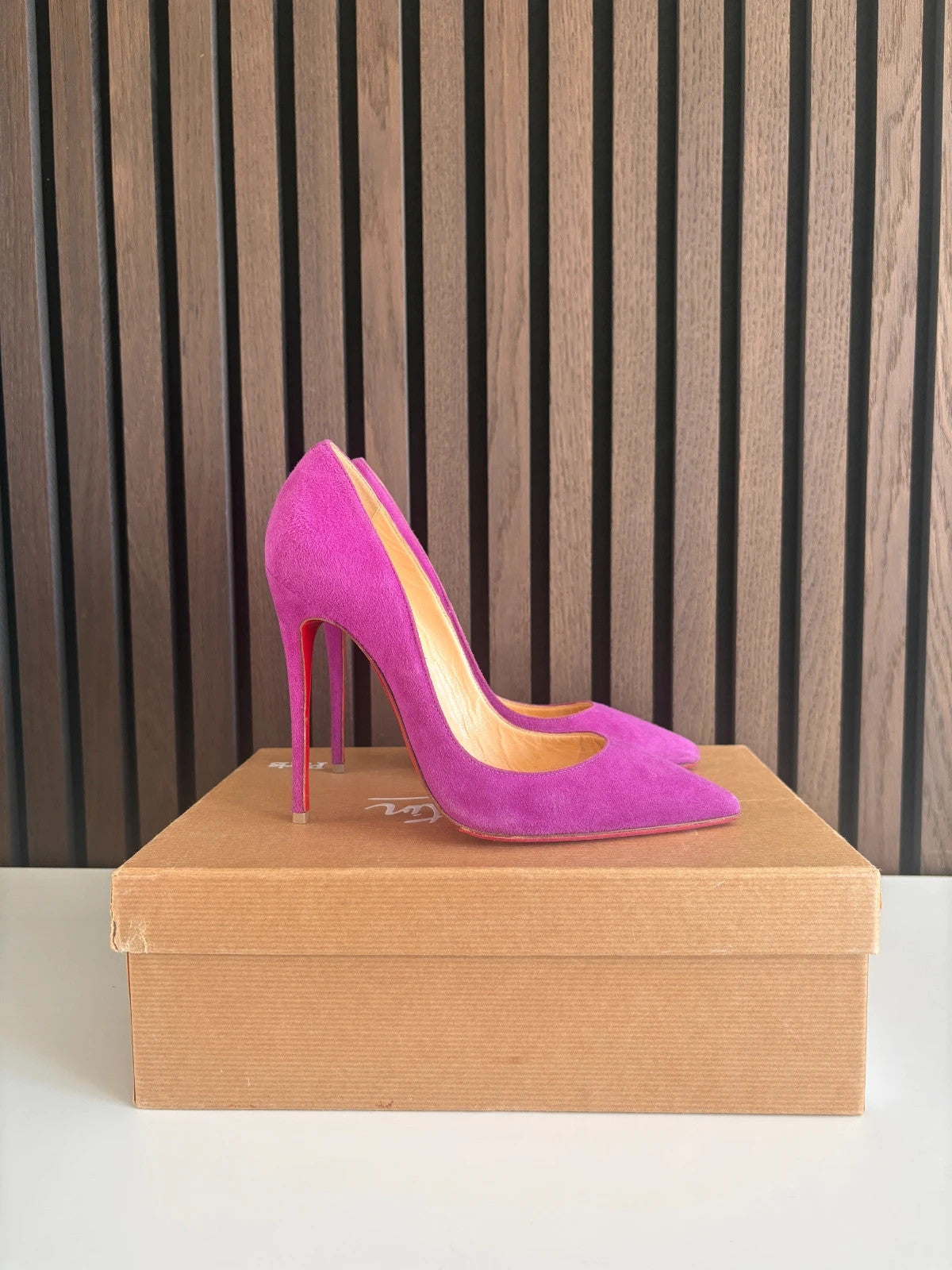 Christian Louboutin So Kate Pink (image 3) Christian Louboutin So Kate 120 Suede Heels - detail view