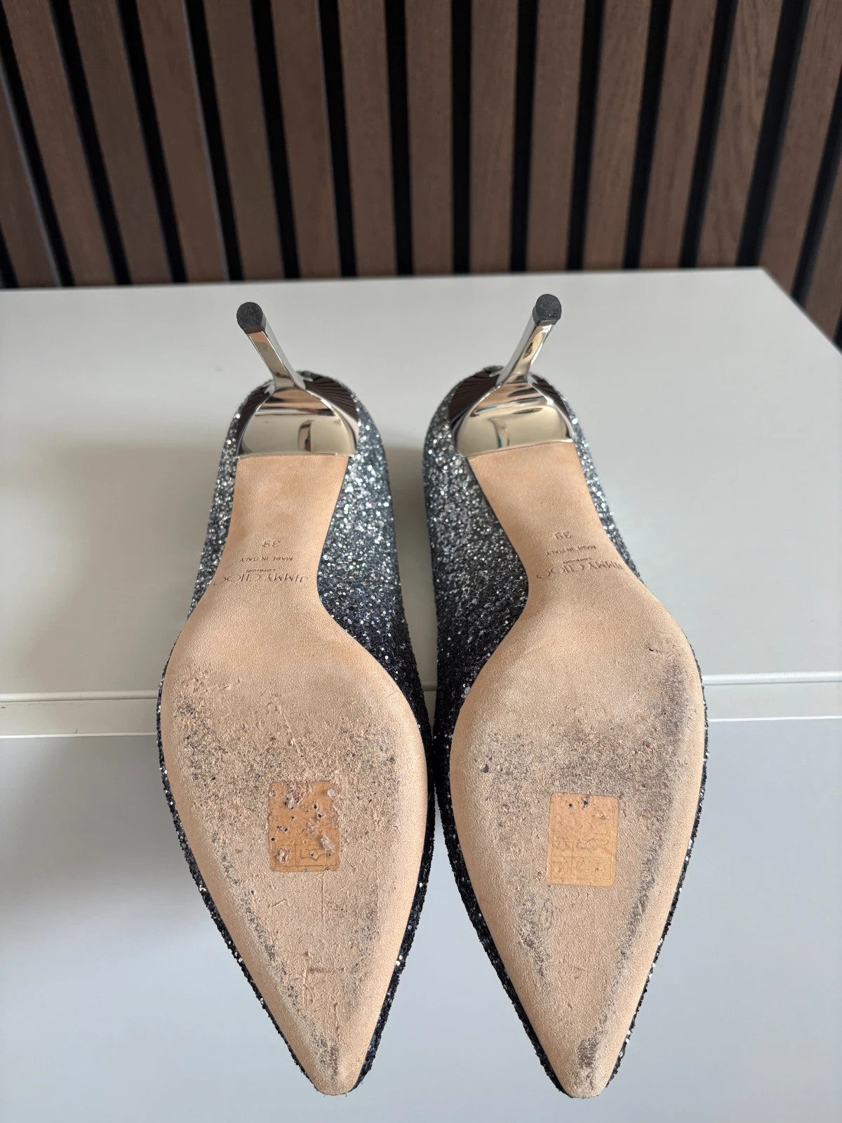 Jimmy Choo Romy Glitter (image 6) Jimmy Choo Romy 85 Glitter Heels - additional view 6