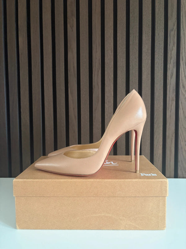 Christian Louboutin Iriza 100 Nude Leather Heels