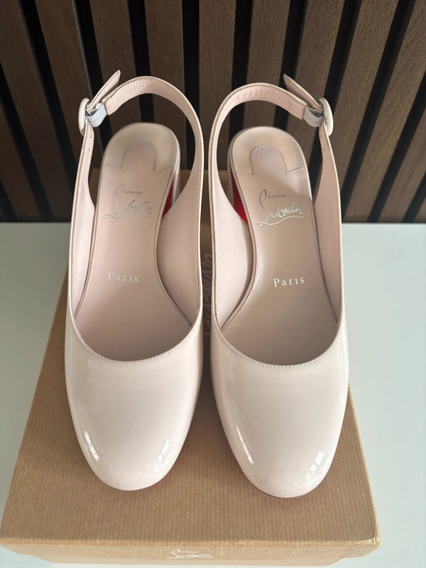 Christian Louboutin So Jane 55 Patent Leather Sling Heels - Detail