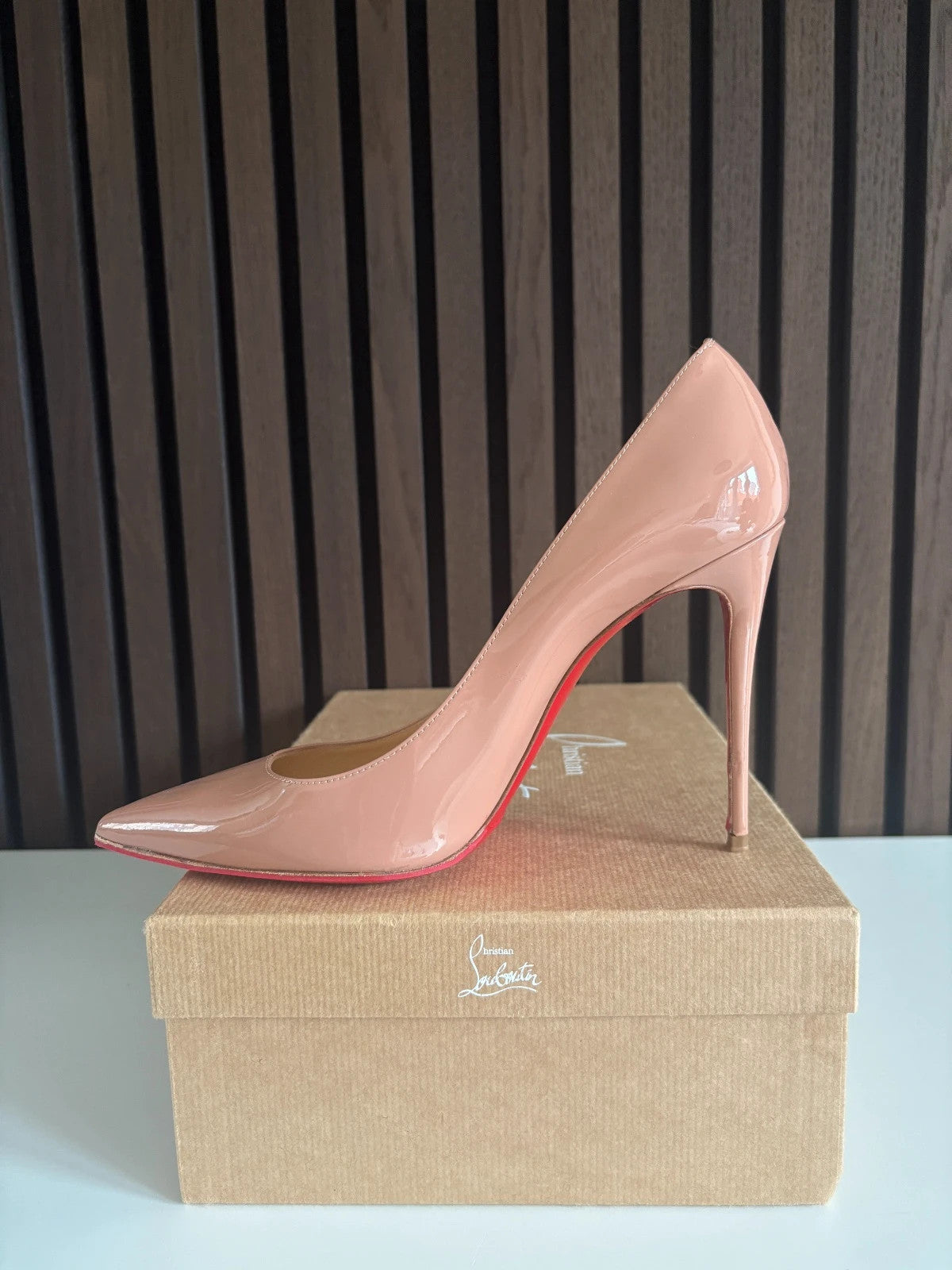 Christian Louboutin Kate Nude (image 6) Christian Louboutin Kate 100 Patent Leather Heels - additional view 6