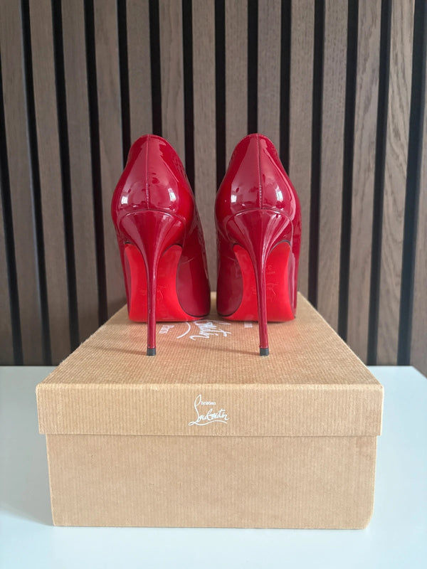 Christian Louboutin Elisa 100 Red Patent Leather Pumps Heels - Detail