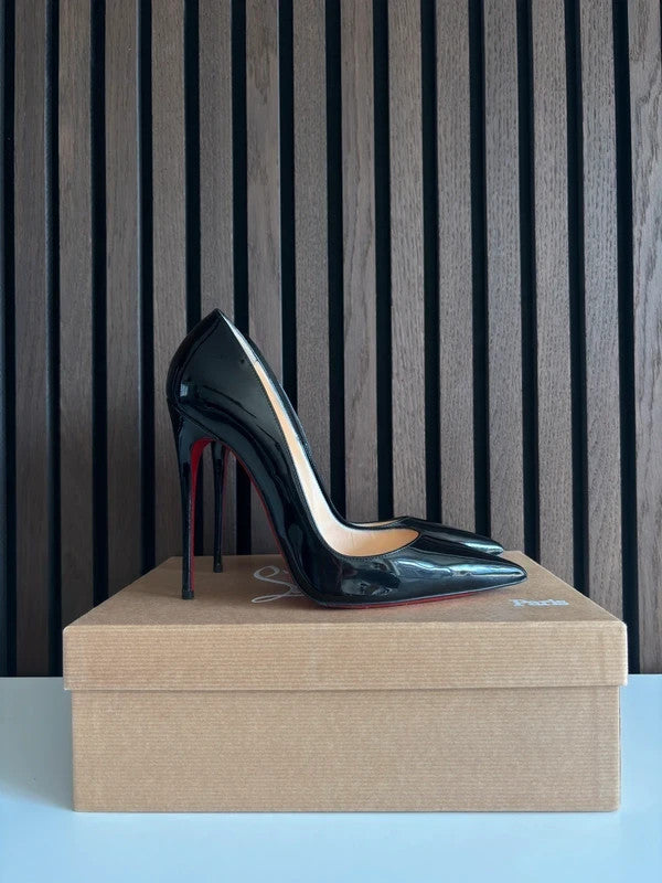 Christian Louboutin So Kate Black (image 4) Christian Louboutin So Kate Black Patent Leather Heels - red sole detail