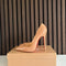 Christian Louboutin Pigalle 120 Nude Patent Leather Heels