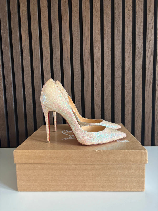 Christian Louboutin Iriza 100 Glitter Sparkly Heels - Detail