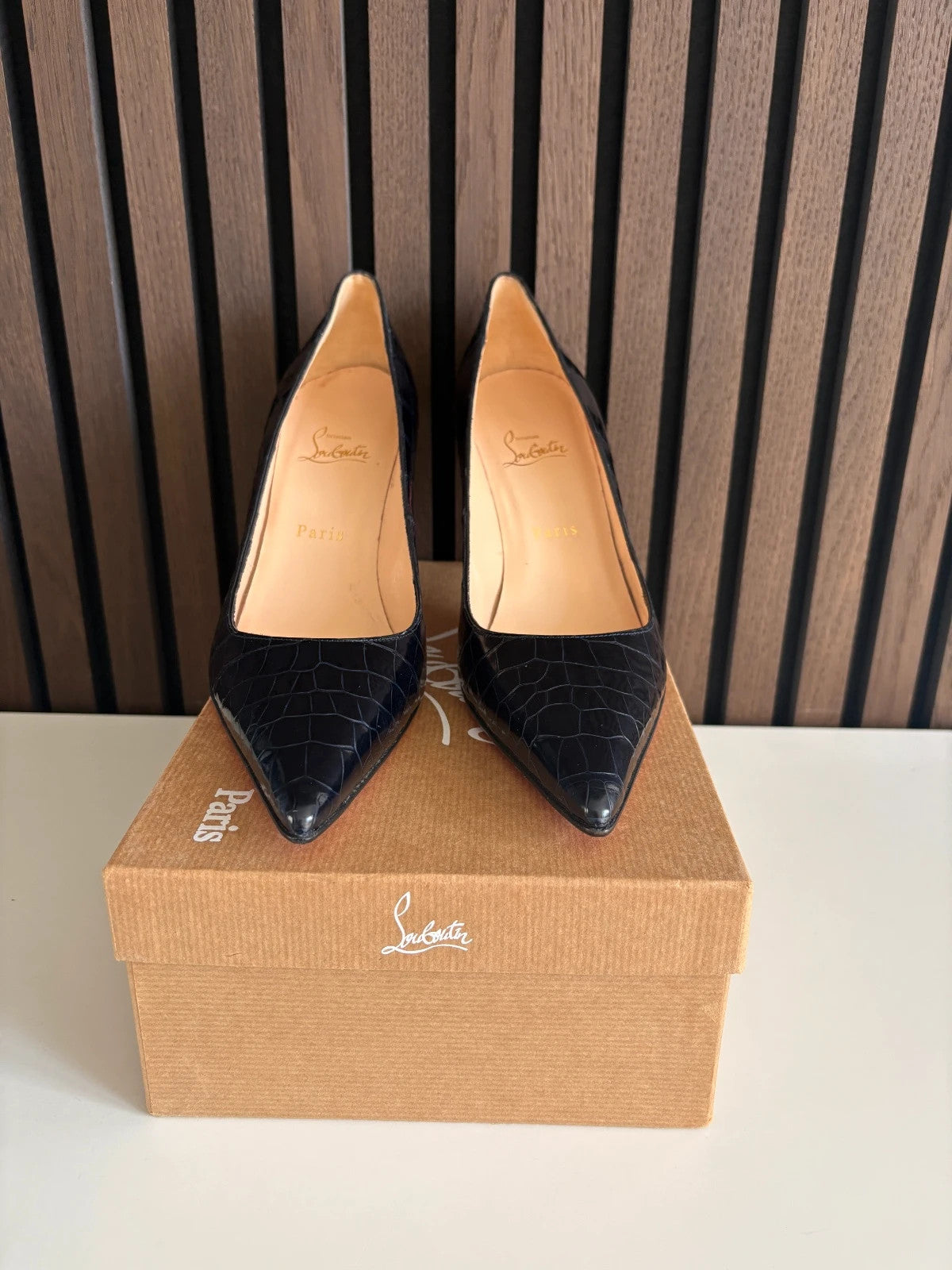 Christian Louboutin Mater Claude Black (image 5) Christian Louboutin Mater Claude 85 Black Kid Leather Heels - heel and construction
