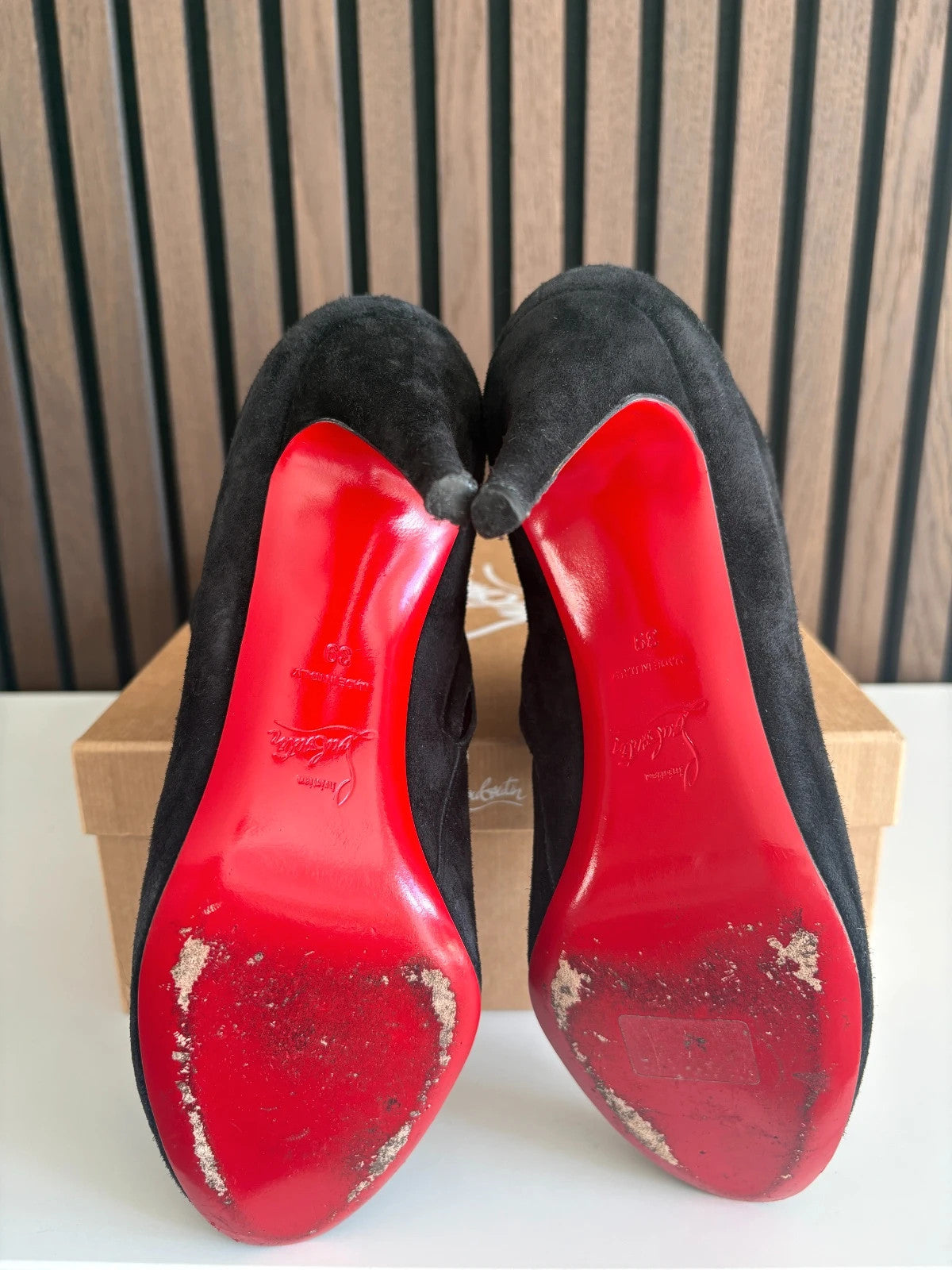 Christian Louboutin Belle Black (image 6) Christian Louboutin Belle 100 Suede Ankle Boots - additional view 6