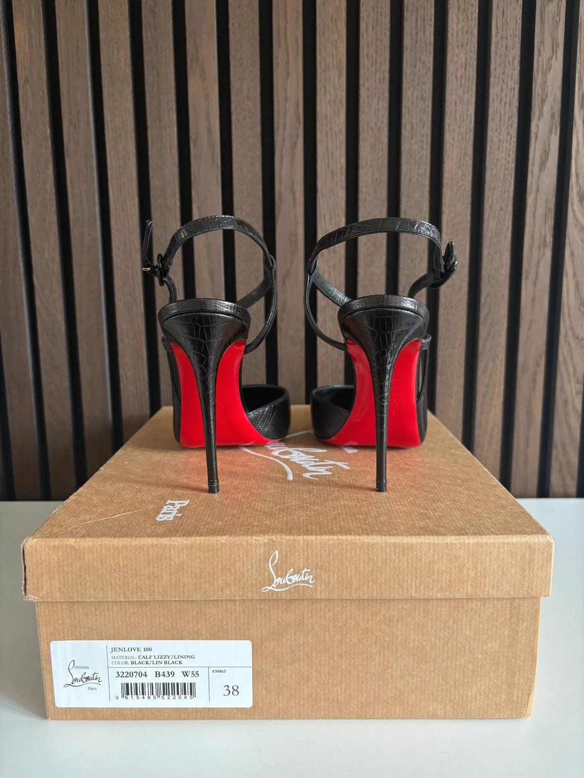 Christian Louboutin Jenlove Black (image 4) Christian Louboutin Jenlove 100 Black Leather Heels - red sole detail