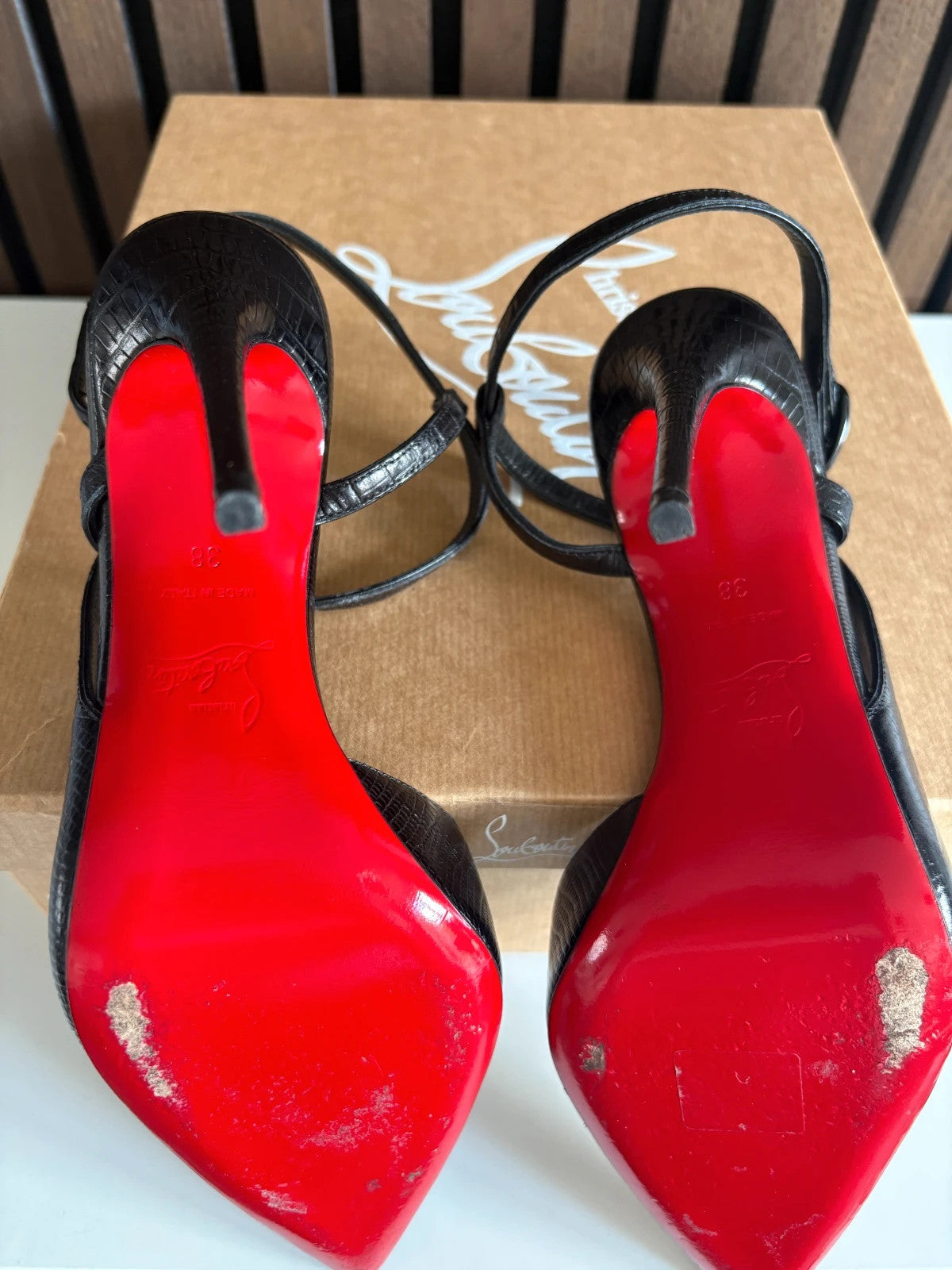Christian Louboutin Jenlove Black (image 5) Christian Louboutin Jenlove 100 Black Leather Heels - heel and construction