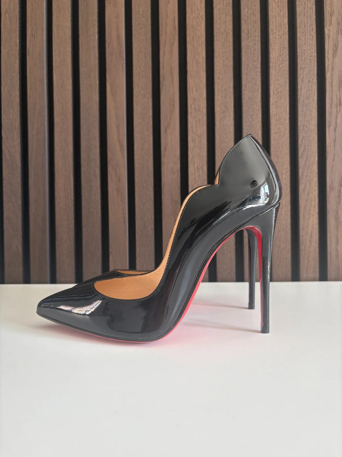 Christian Louboutin Hot Chick Black Christian Louboutin Hot Chick 100 Patent Leather Heels - main product view