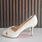 Christian Louboutin Shelly 90 White Open Toe Cross Heels