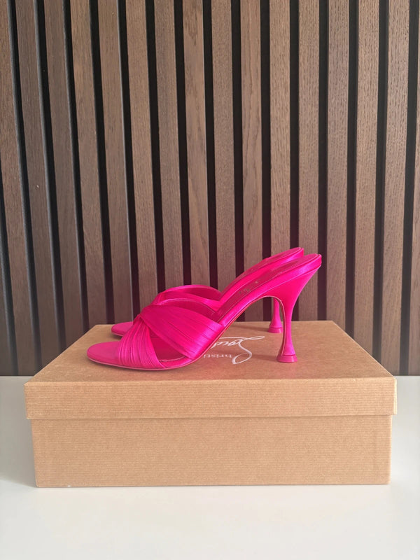 Christian Louboutin Nicol Is Back 85 Pink Satin Heels