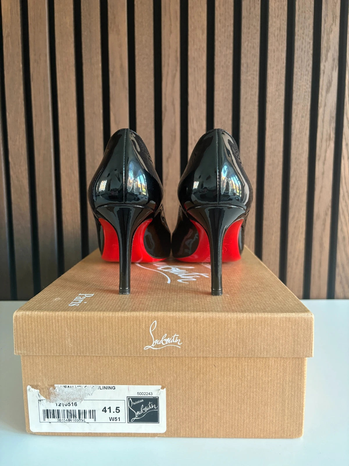 Christian Louboutin Simple Pump Black (image 4) Christian Louboutin Simple Pump 85 Black Patent Leather Heels - red sole detail
