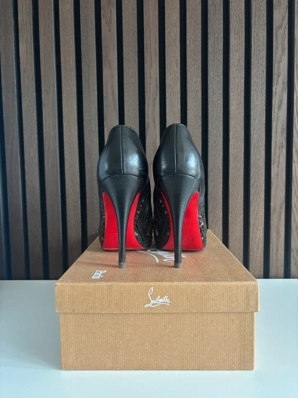 Christian Louboutin Pampas Peep-toe Black (image 3) Christian Louboutin Pampas Peep-toe Black Ankle Boots - detail view