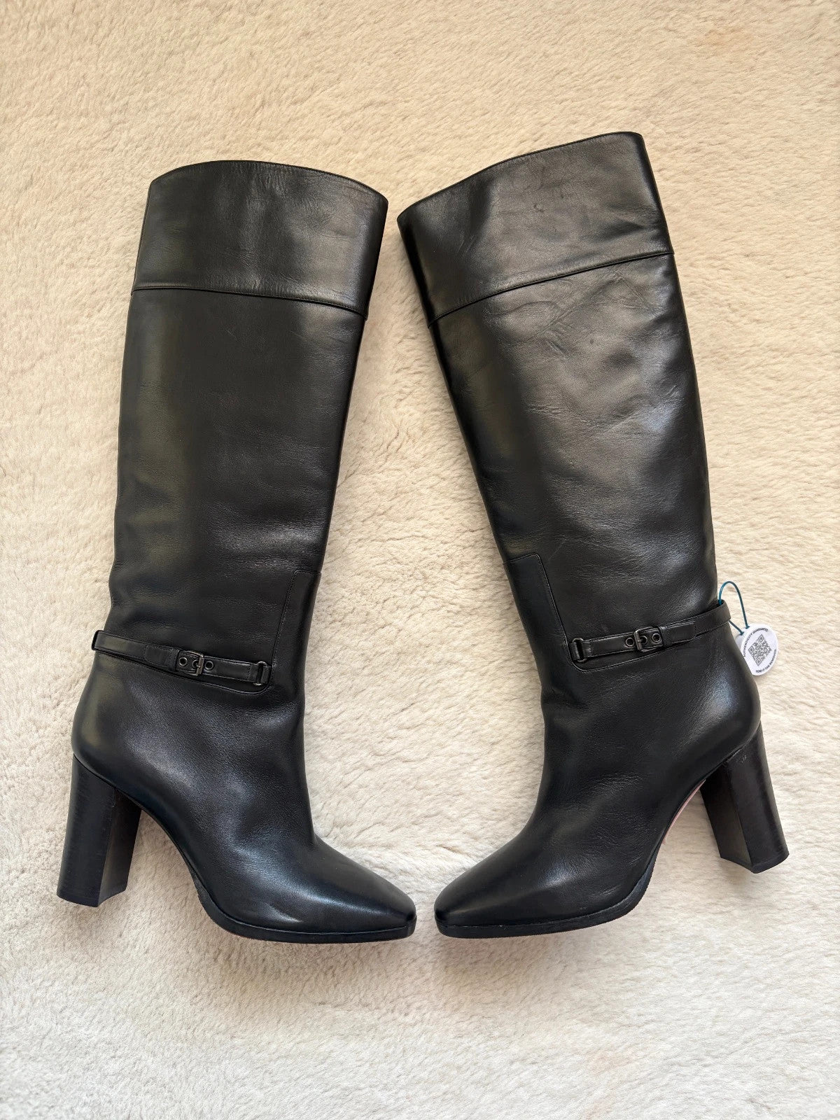 Christian Louboutin Mervillon Black Christian Louboutin Mervillon 85 Black Leather Knee High Boots - main product view