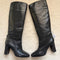 Christian Louboutin Mervillon 85 Black Leather Knee High Boots