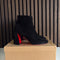 Christian Louboutin Turela 85 Black Veau Velour Ankle Boots