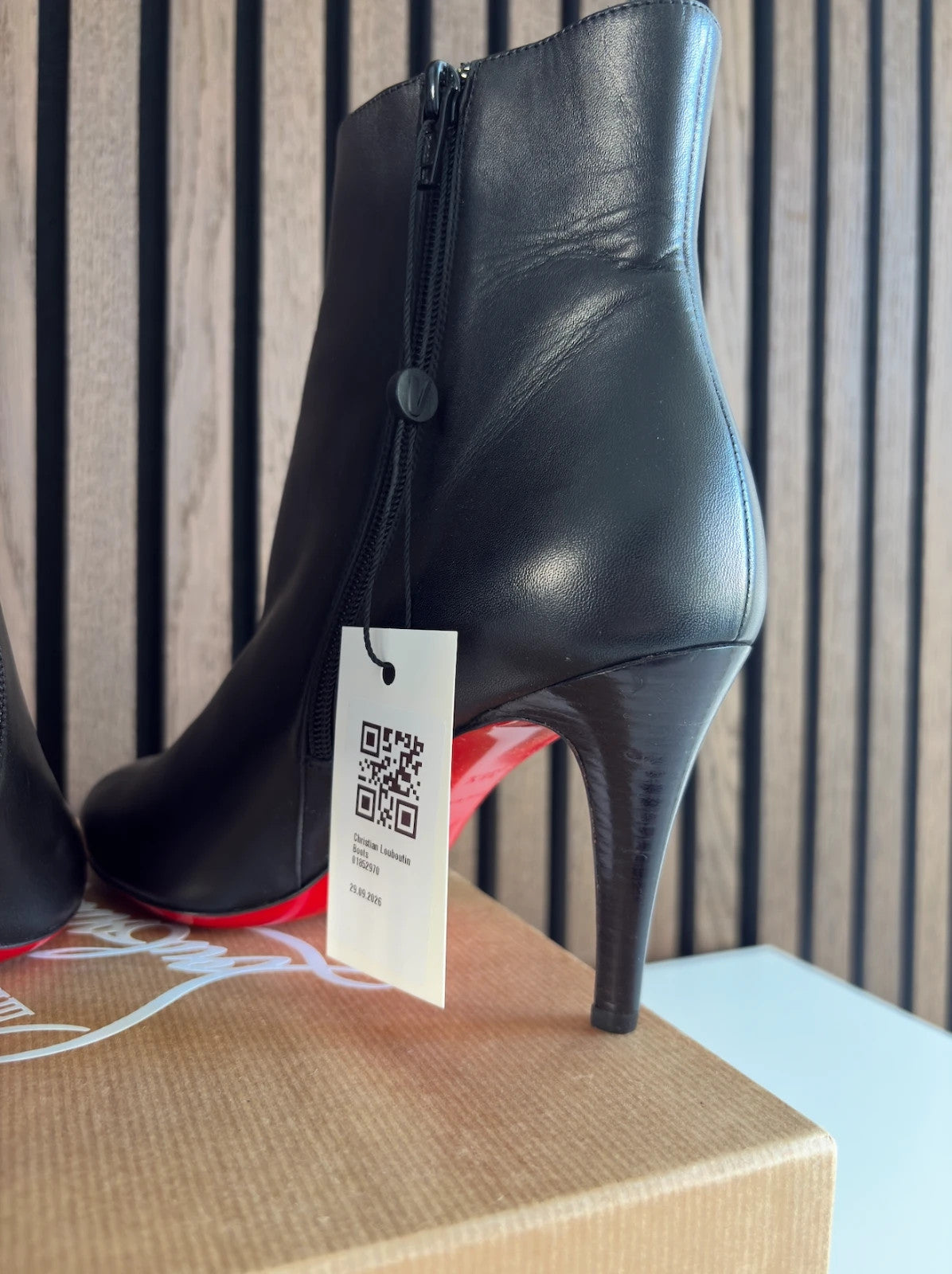 Christian Louboutin Pumppie Black (image 6) Christian Louboutin Pumppie 85 Leather Booty Ankle Boots - additional view 6