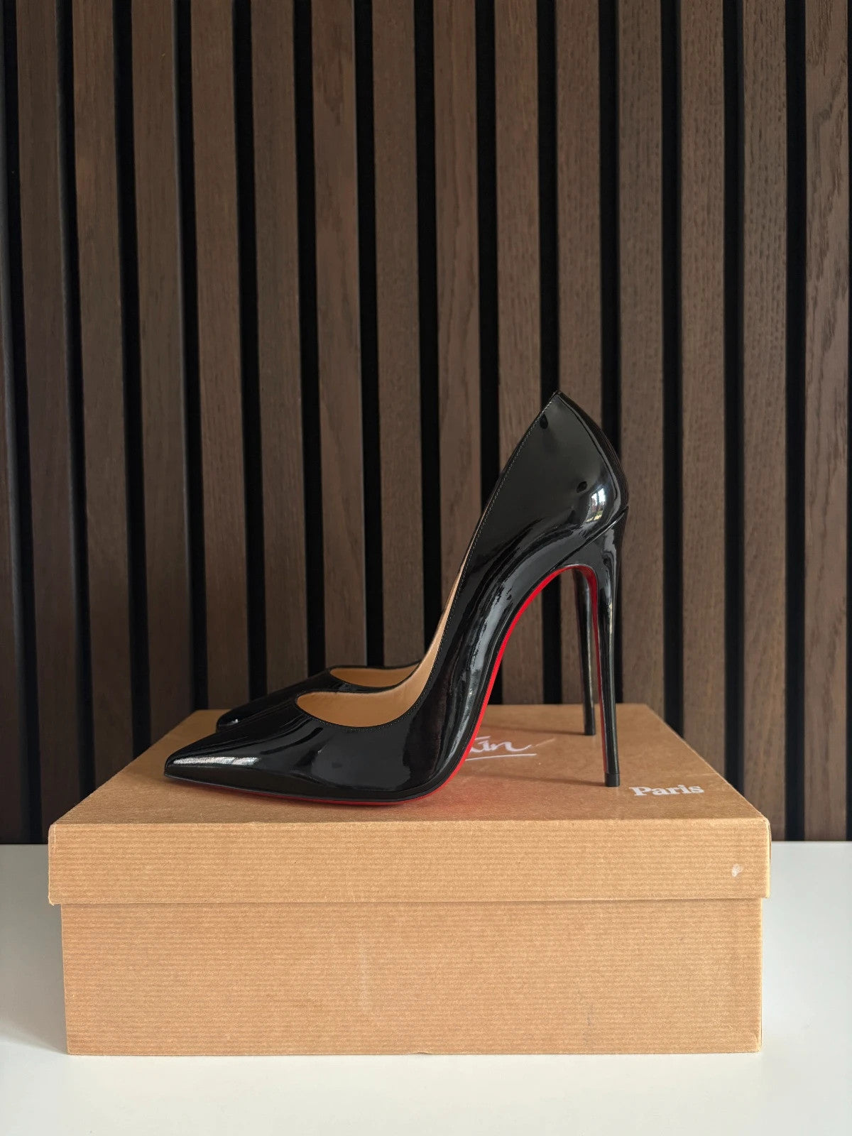 Christian Louboutin So Kate Black (image 3) Christian Louboutin So Kate 120 Black Patent Leather Heels - detail view