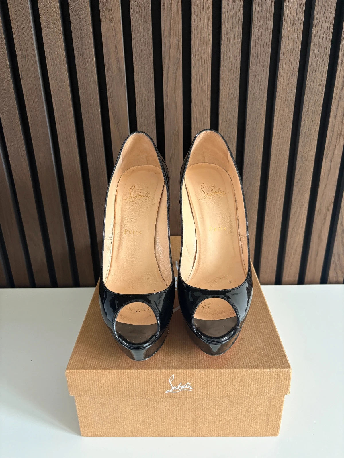 Christian Louboutin Banana Black (image 6) Christian Louboutin Banana 140 Black Patent Leather Prive Heels - additional view 6